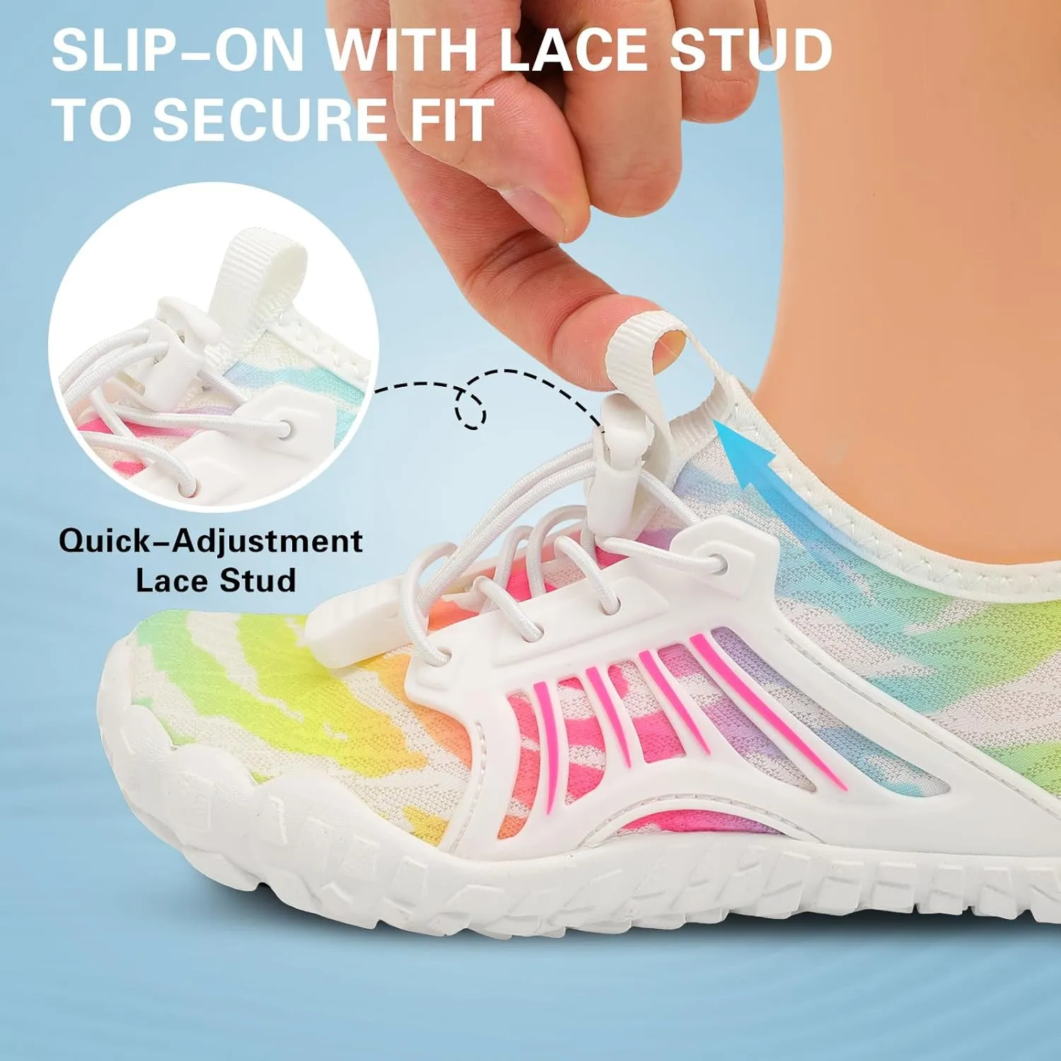 Scurtain Water Shoes for Kids Boys Girls Quick Dry Aqua Shoes Barefoot Beach Sports Swim Pool for Little Big Kid with Drainage