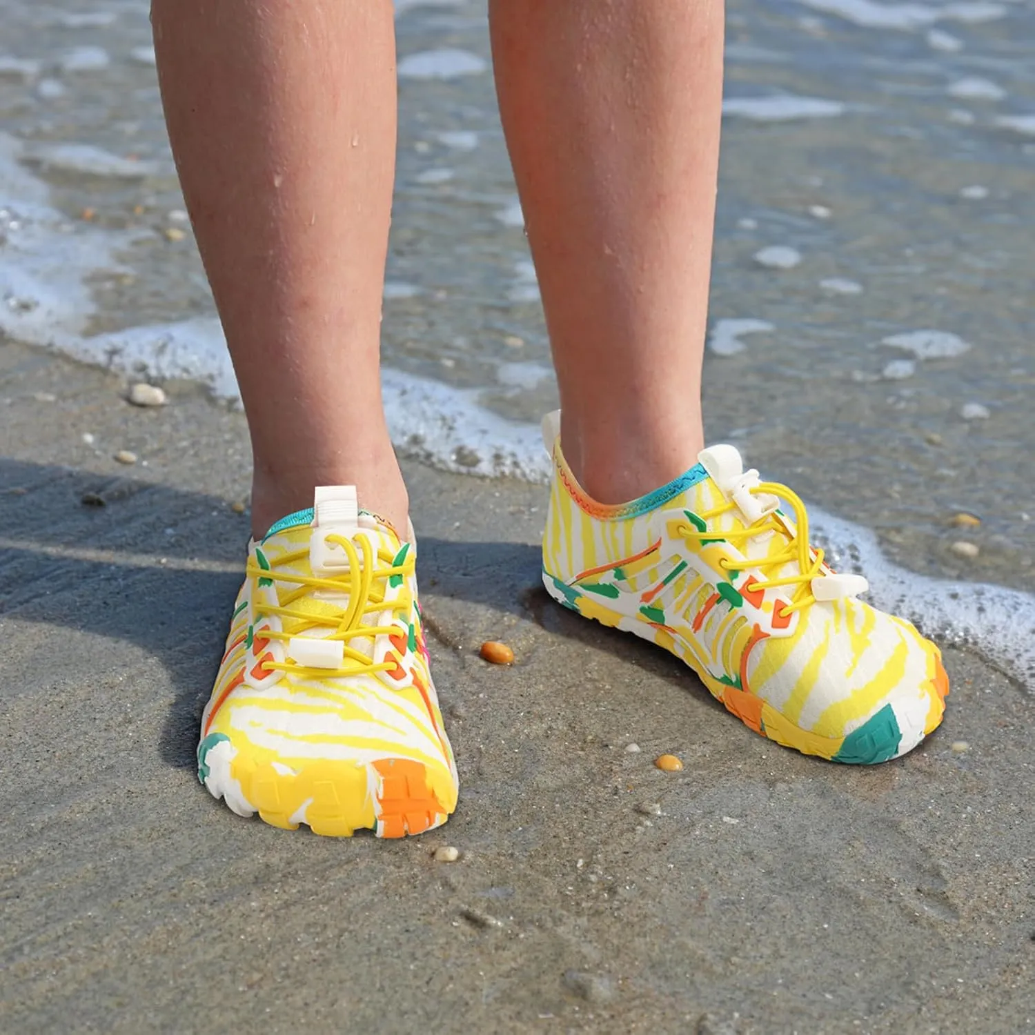 Scurtain Water Shoes for Kids Boys Girls Quick Dry Aqua Shoes Barefoot Beach Sports Swim Pool for Little Big Kid with Drainage