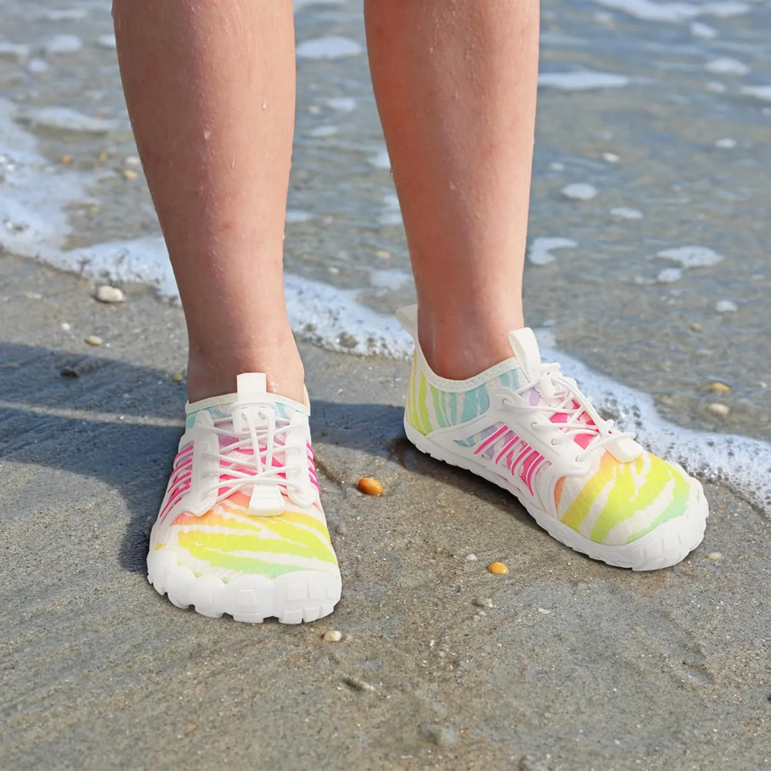 Scurtain Water Shoes for Kids Boys Girls Quick Dry Aqua Shoes Barefoot Beach Sports Swim Pool for Little Big Kid with Drainage