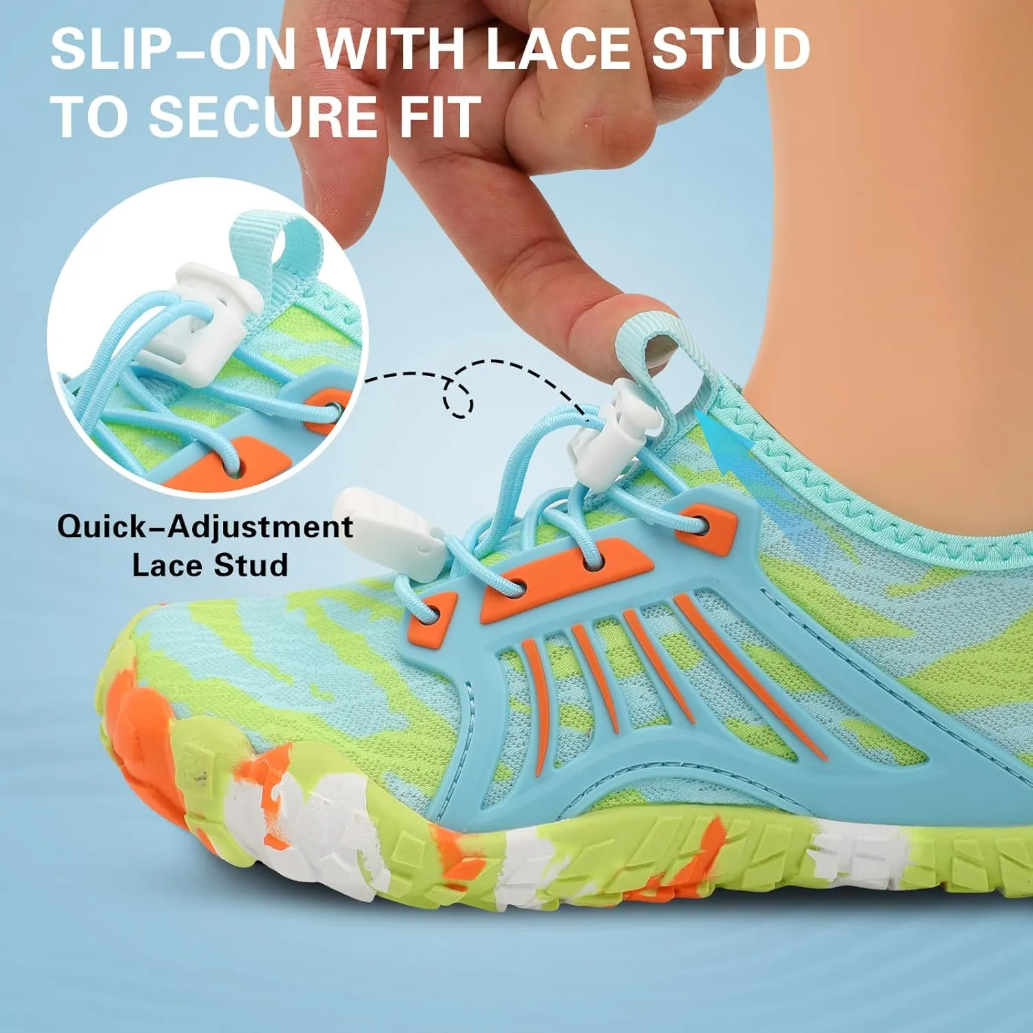 Scurtain Water Shoes for Kids Boys Girls Quick Dry Aqua Shoes Barefoot Beach Sports Swim Pool for Little Big Kid with Drainage