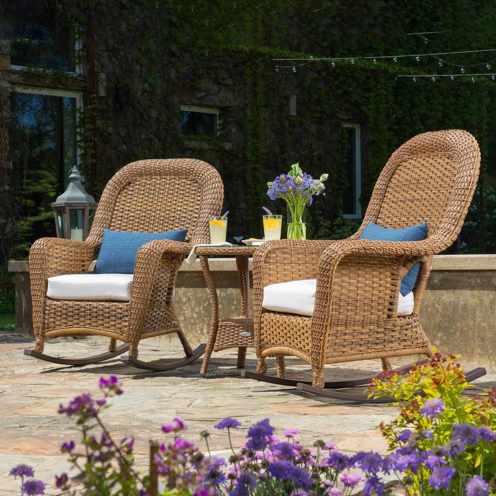Sea Pines Wicker 3pc Rocking Chair Set