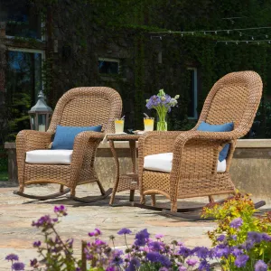 Sea Pines Wicker 3pc Rocking Chair Set