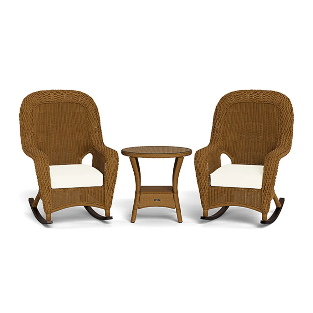 Sea Pines Wicker 3pc Rocking Chair Set