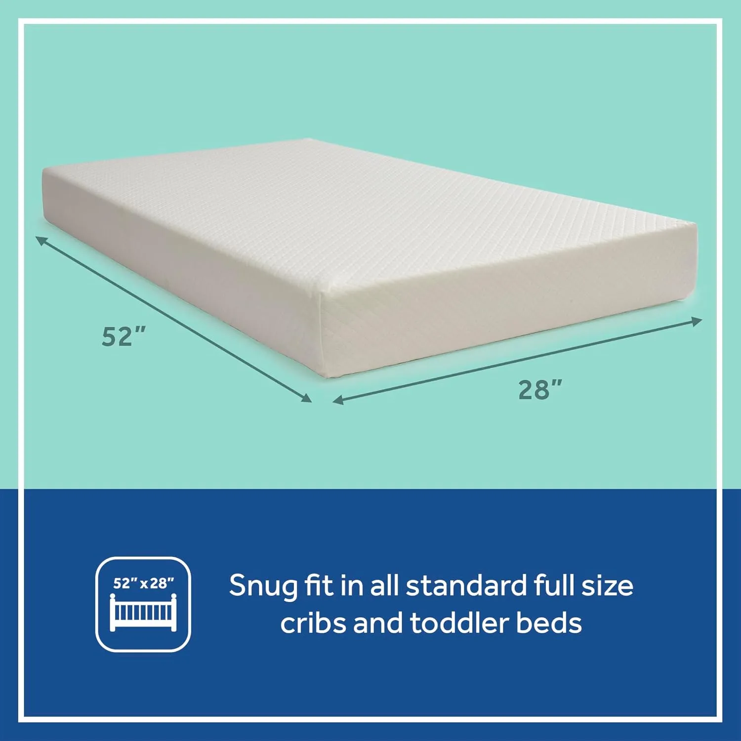 Sealy Baby Butterfly Breathable Knit Waterproof Crib Mattress plus Toddler Bed Fit, Premium Foam, Washable Easy to Clean Cover, GREENGUARD Gold Certified, Safety & Quality Tested, Made in USA, 52"X28"