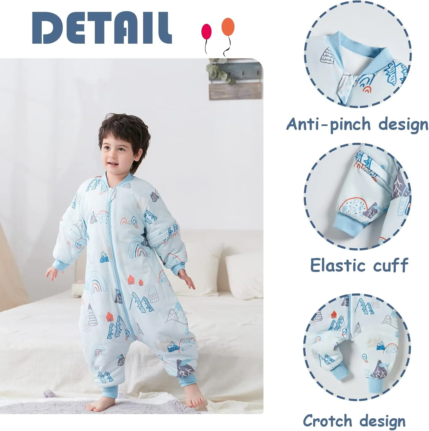 SEAUR - Baby Sleep Bag Winter Toddler Wearable Blanket Girl Boy Walking Sleeping Bag Pajamas Long Sleeve Warm