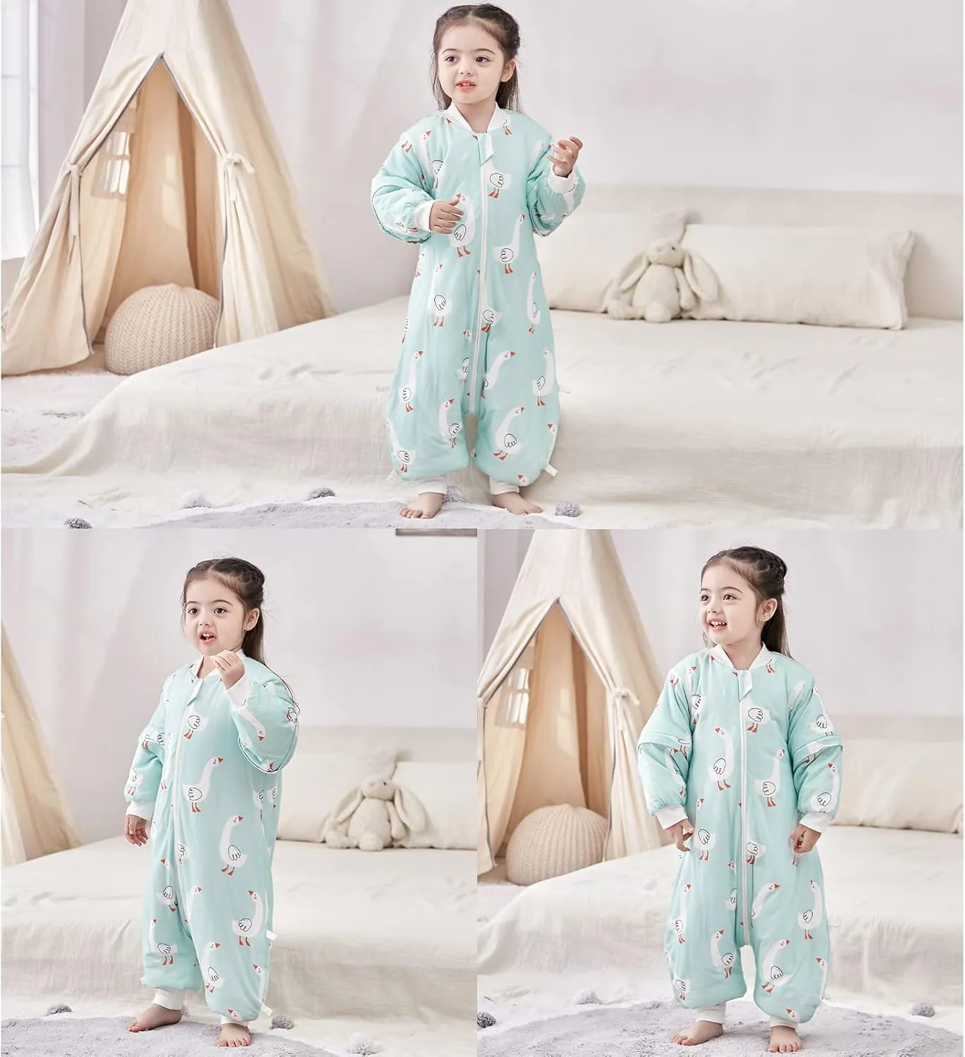 SEAUR - Baby Sleep Bag Winter Toddler Wearable Blanket Girl Boy Walking Sleeping Bag Pajamas Long Sleeve Warm