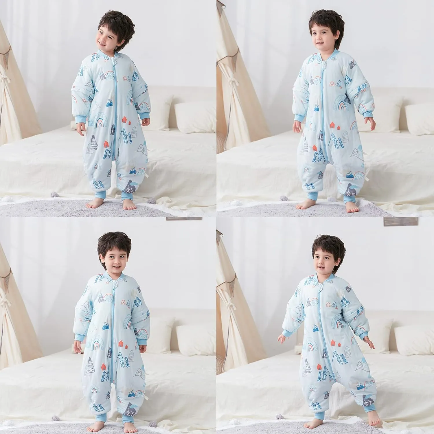SEAUR - Baby Sleep Bag Winter Toddler Wearable Blanket Girl Boy Walking Sleeping Bag Pajamas Long Sleeve Warm