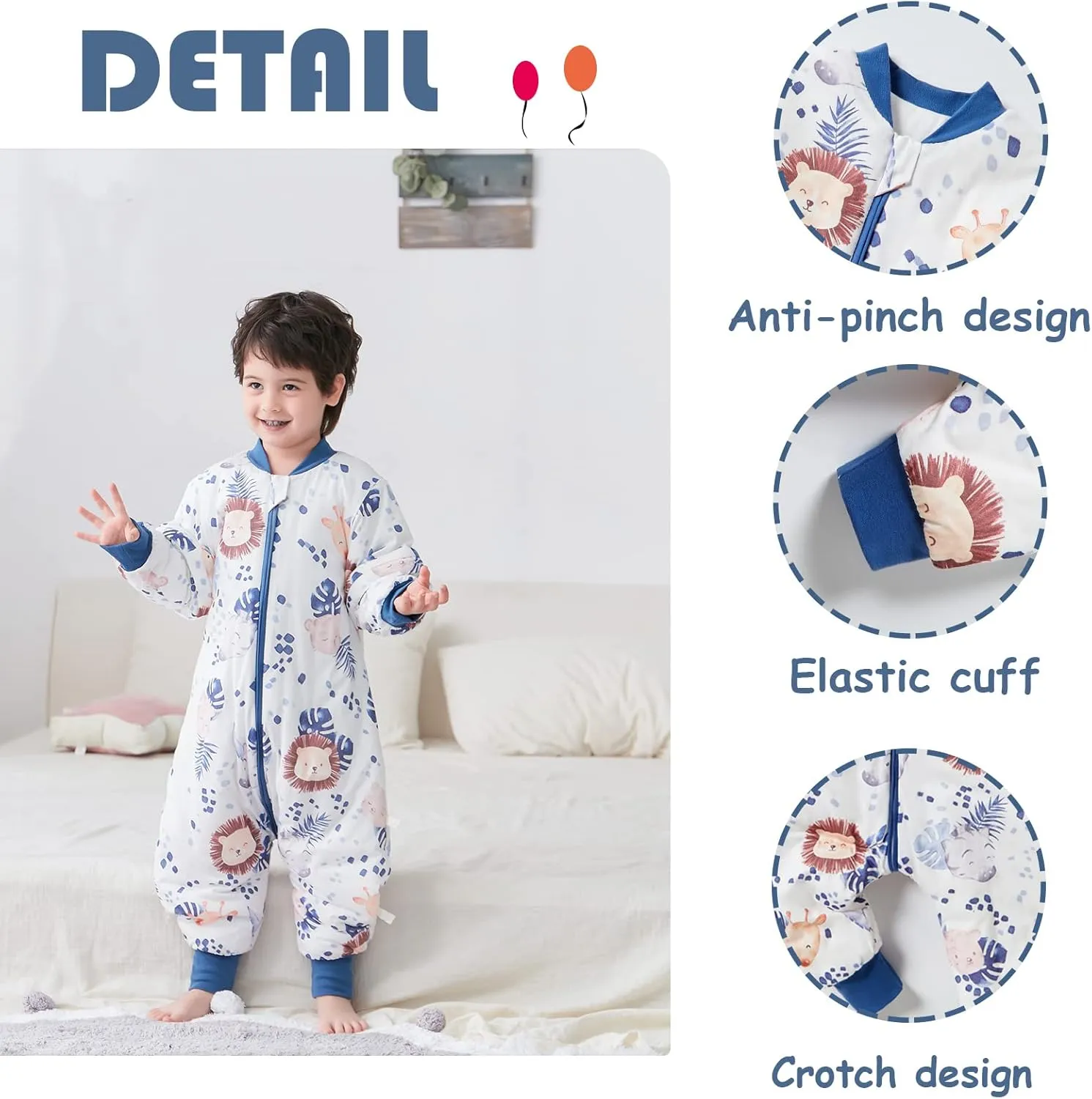SEAUR - Baby Sleep Bag Winter Toddler Wearable Blanket Girl Boy Walking Sleeping Bag Pajamas Long Sleeve Warm