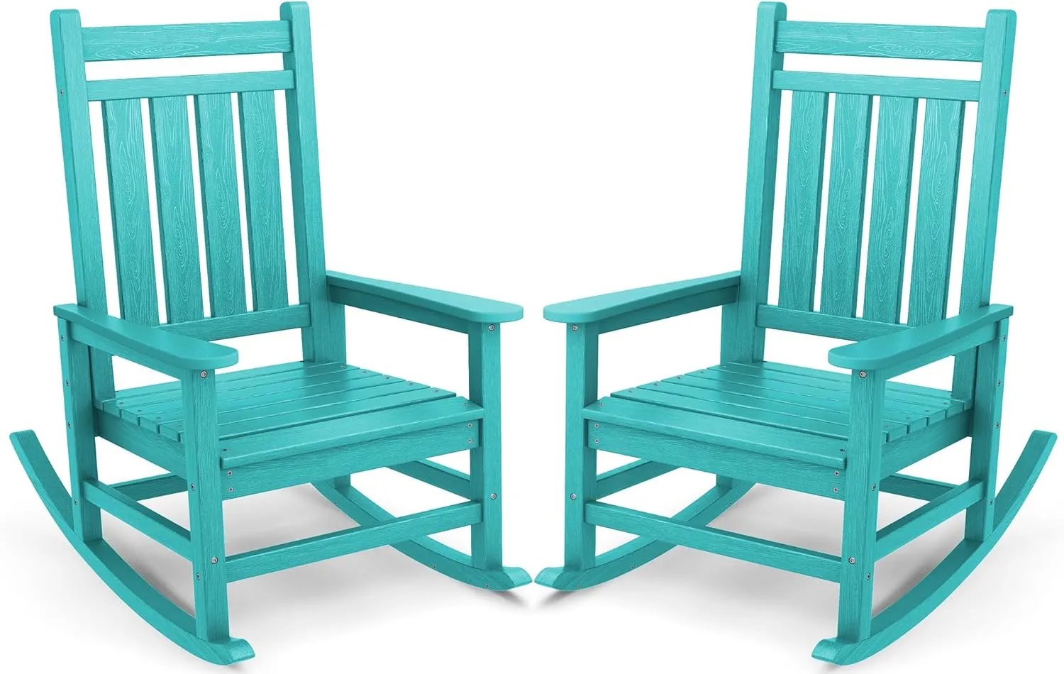 SEWALL Oversized Outdoor Rocking Chair Set of 2, HDPE Rocking Chair for Adults, Patio Rocking Chairs for Porch, Aruba