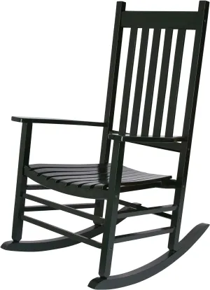 Shine Company Vermont Porch Rocker, High Back Wood Rocking Chair, Dark Green