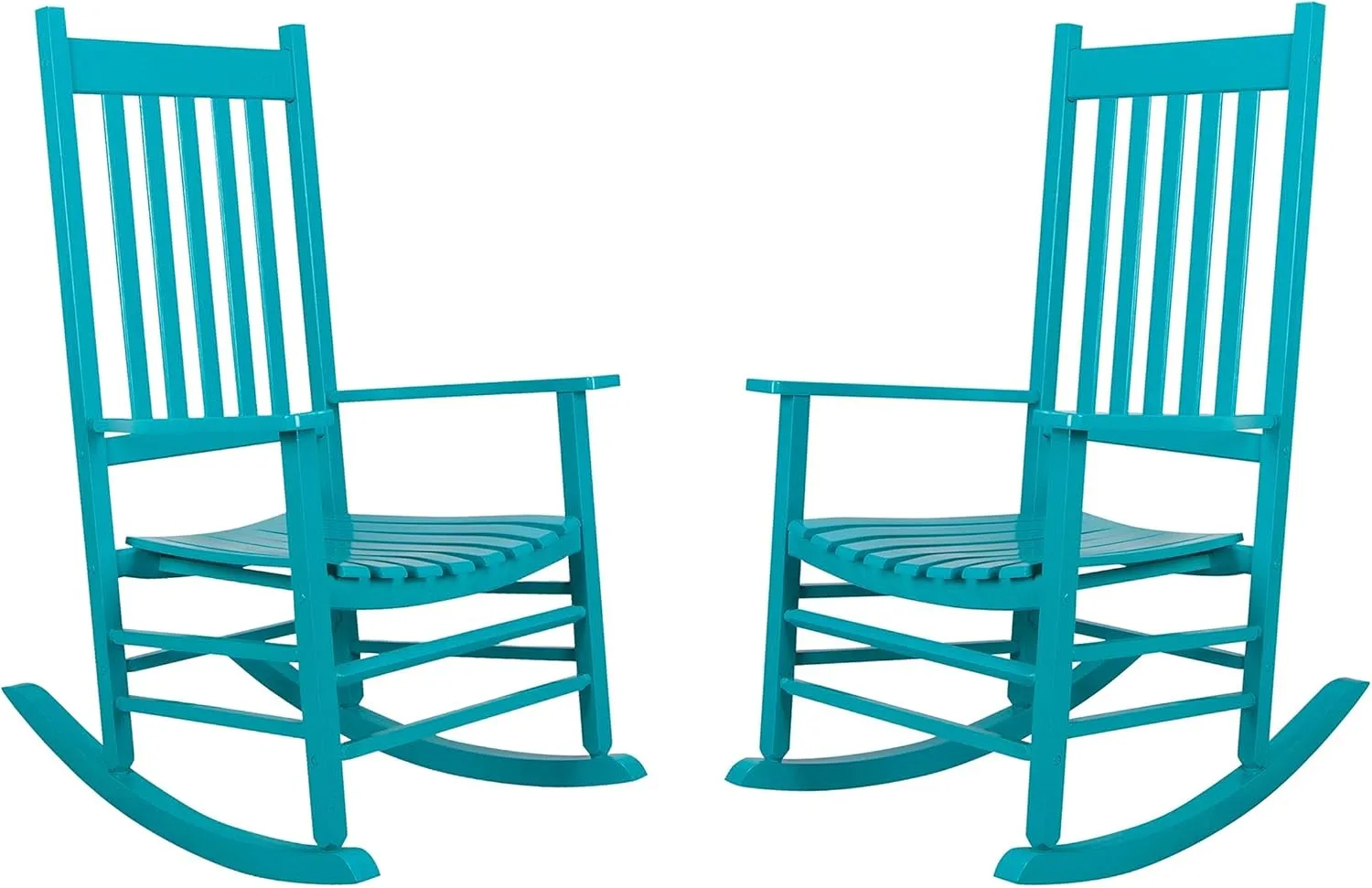 Shine Company Vermont Rocking Chairs, Outdoor Front Porch Rocker Set of 2, Aruba
