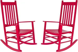 Shine Company Vermont Rocking Chairs, Outdoor Front Porch Rocker Set of 2, Chili Pepper