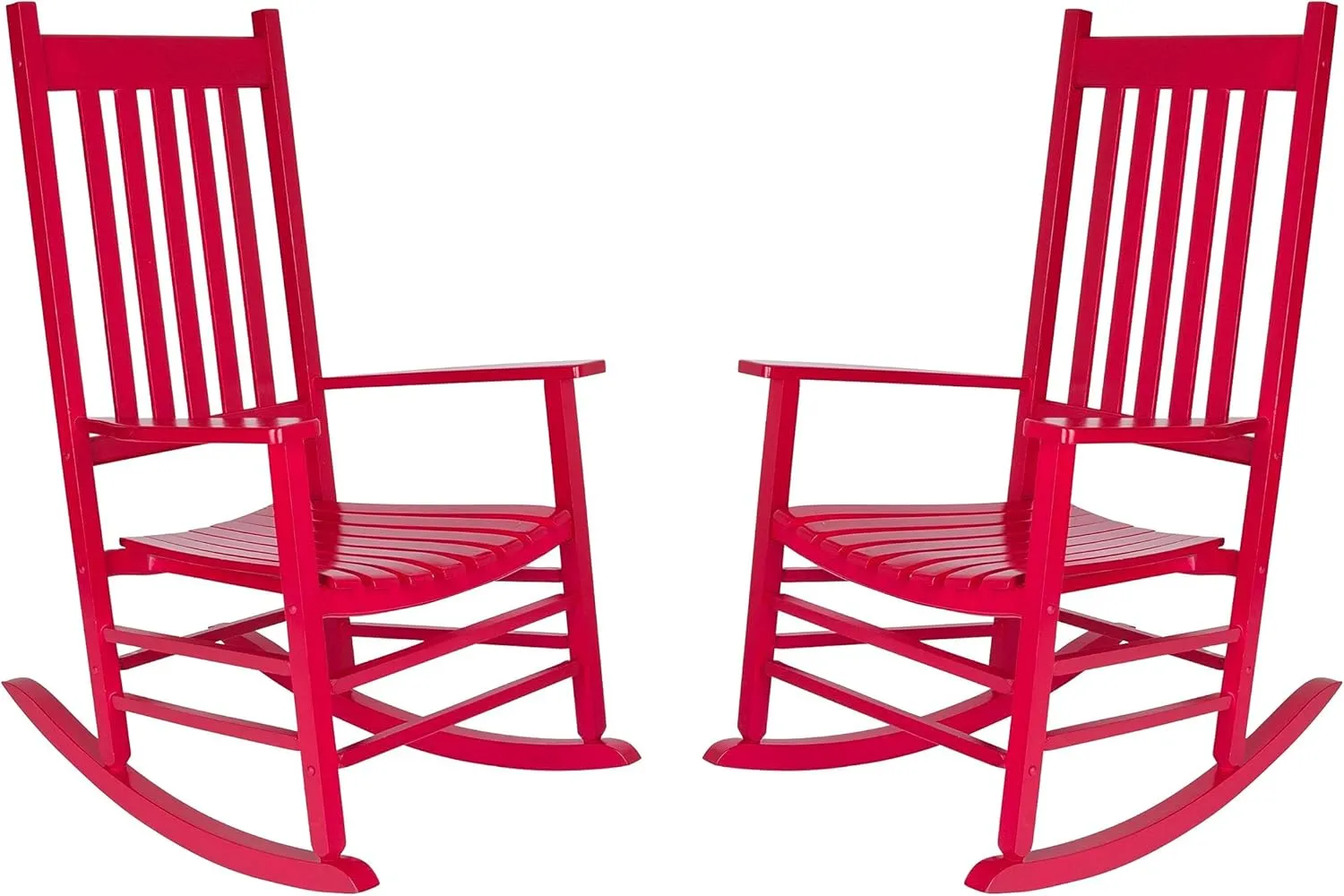 Shine Company Vermont Rocking Chairs, Outdoor Front Porch Rocker Set of 2, Chili Pepper
