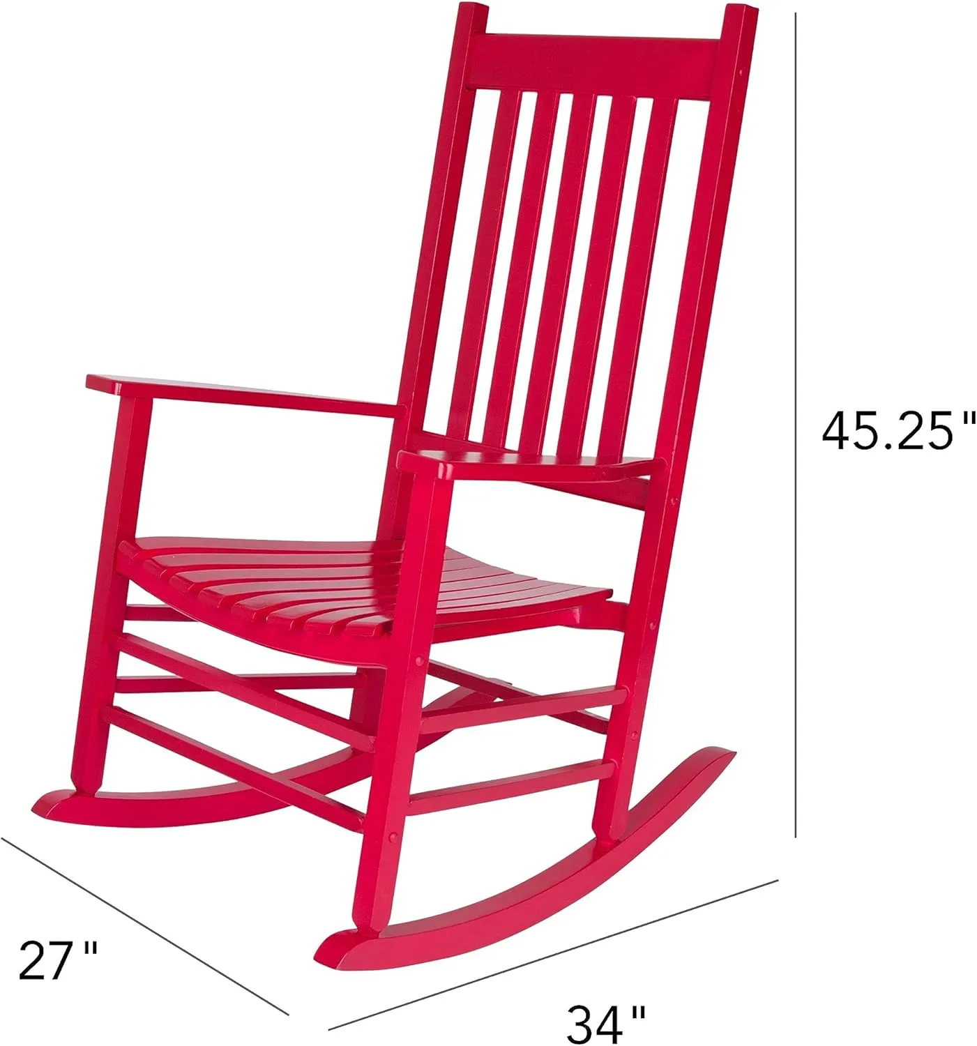 Shine Company Vermont Rocking Chairs, Outdoor Front Porch Rocker Set of 2, Chili Pepper