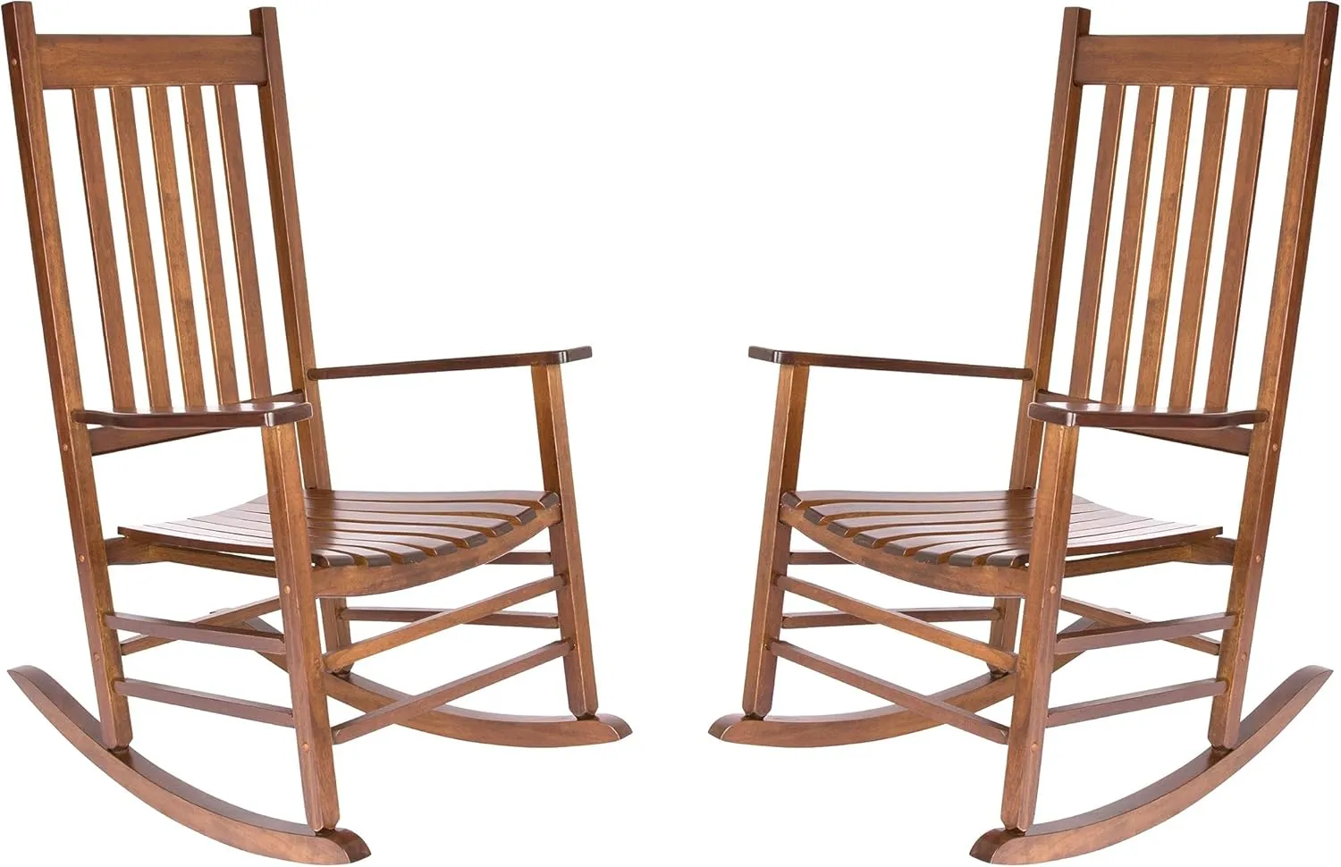 Shine Company Vermont Rocking Chairs, Outdoor Front Porch Rocker Set of 2, Oak