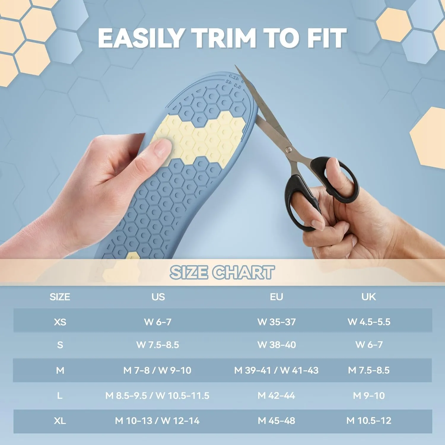 Shoe Lifts Men, DynWalker Height Increasing Shoe Inserts, Heel Lifts for Shoes, Suitable for Standing All Day, Comfort and Invisible Height Increase Insoles M Blue