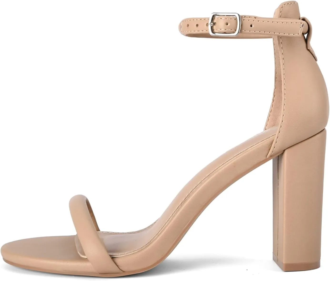 Shoe'N Tale Strappy Heels for Women Chunky Block High Ankle Buckle Heeled Sandals