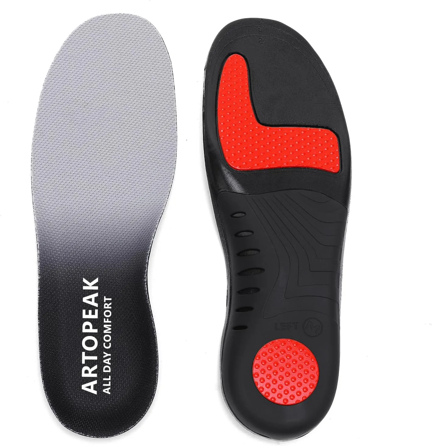 Shoes Insoles Men Orthotics Inserts Arch Support Flat Feet Insoles Plantar Fasciitis Insoles Work Boot Insoles for Standing All Day Comfort and Pain Relief Men 11-13 M US
