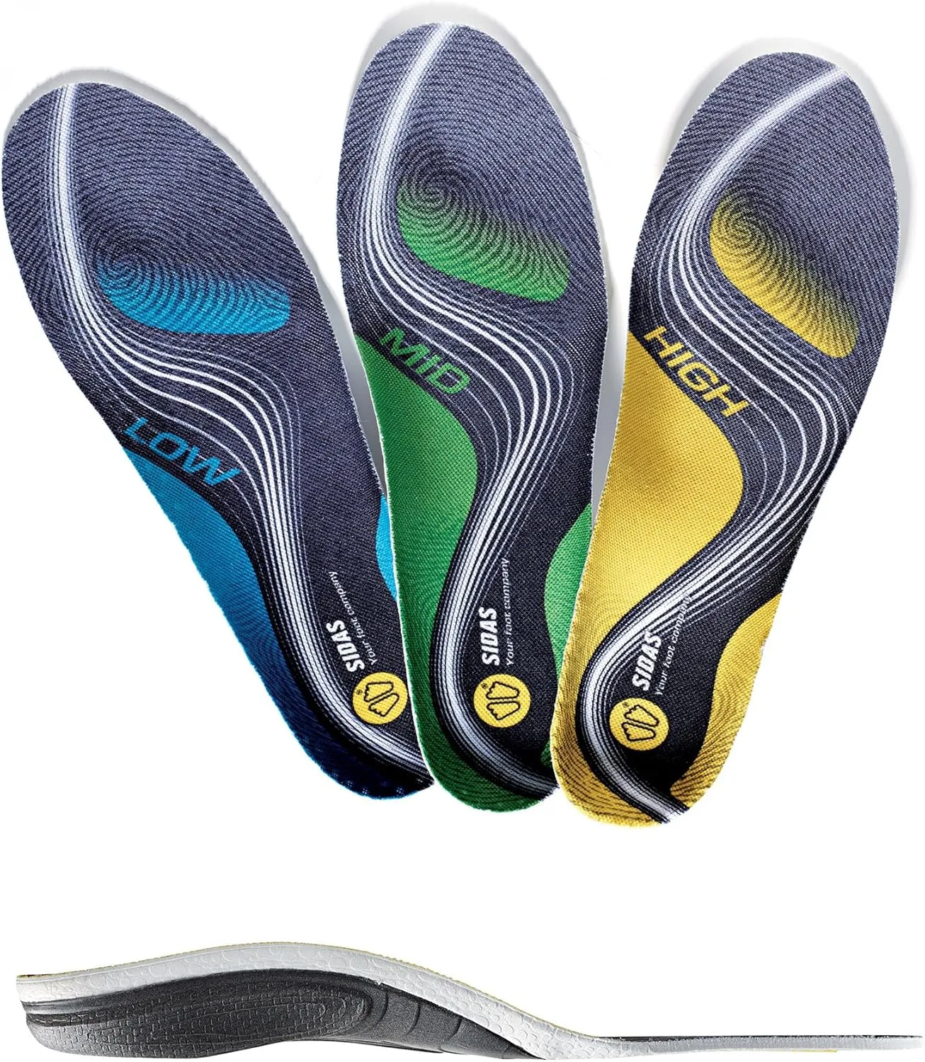 SIDAS Unisex Light Breathable Dynamic Forefoot Flex Enhanced Heel Cushioning 3Feet Active Multisports All-Year Insoles