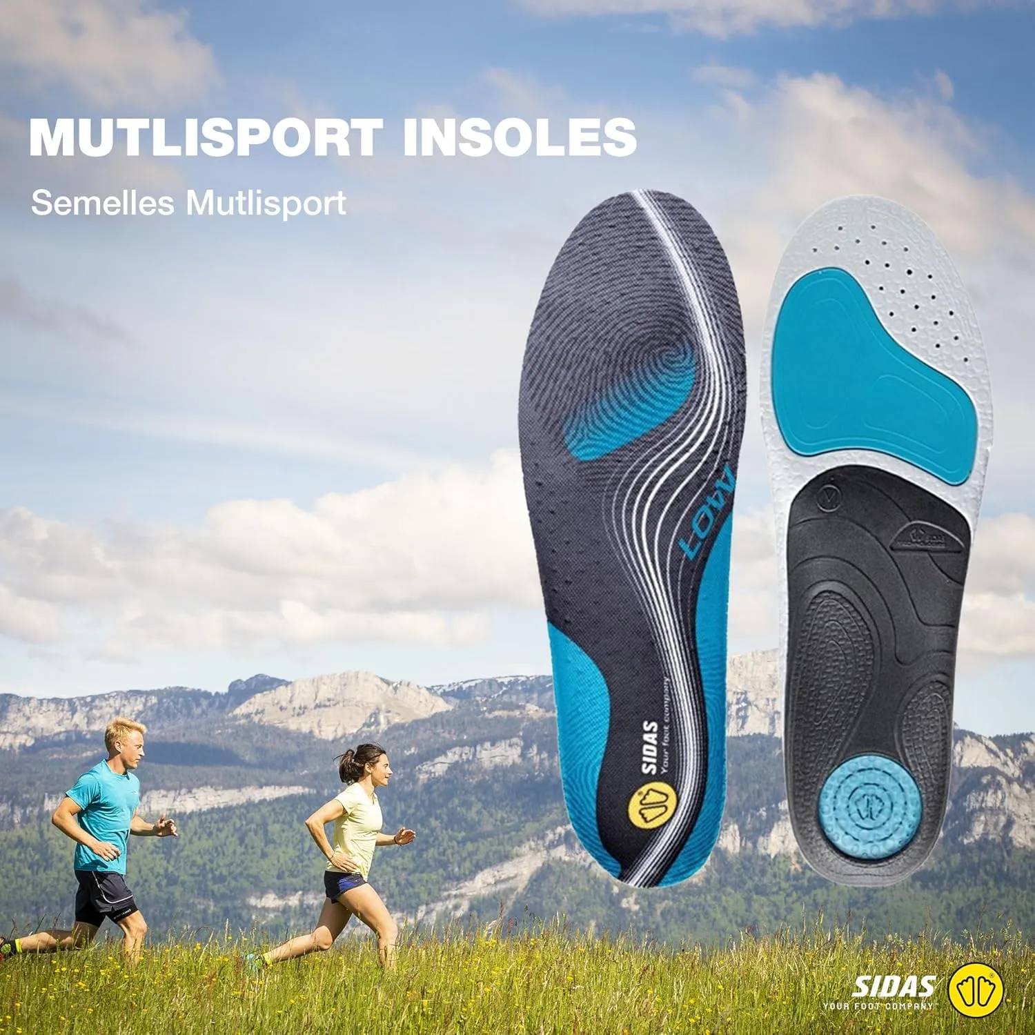 SIDAS Unisex Light Breathable Dynamic Forefoot Flex Enhanced Heel Cushioning 3Feet Active Multisports All-Year Insoles