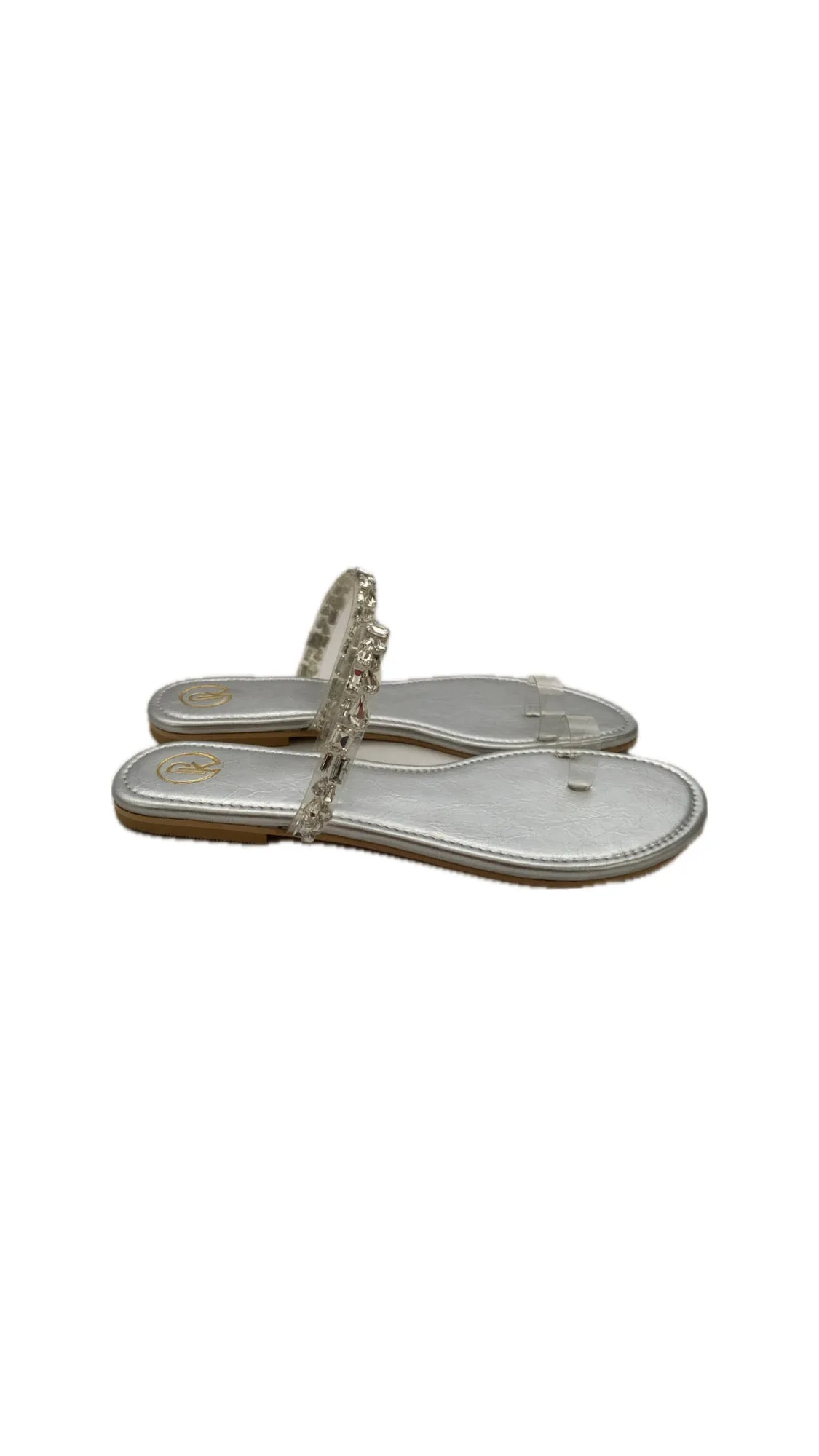 Silver Embellished Thumb Flats