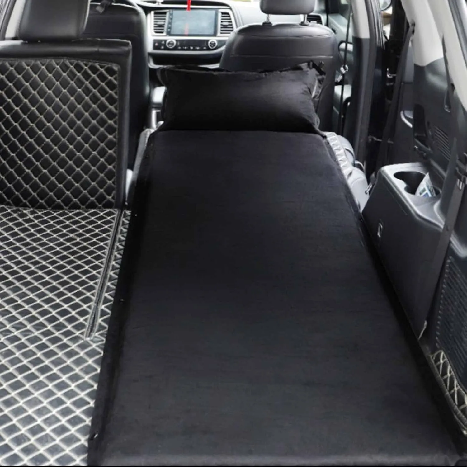 (Single Half) SelfInflat Memory Foam Sleeping Pad with Sponge Pillow for car, Portable Bed Mattress, Car Camping Essential for SUVs, Tesla Model Y, RAV4, CR-V, X-Trail, Highlander, Kuga, Tiguan