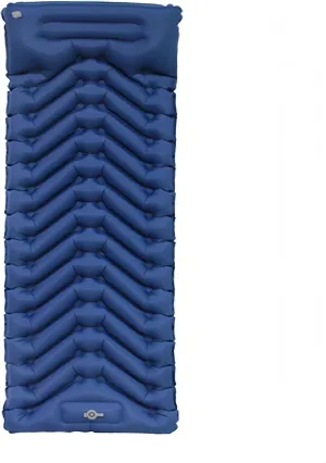 Single Inflatable Sleeping Pad with Built-in Pillow – Lightweight, Waterproof TPU Camping Mat for Tents, Compact & Portable Design – 79x27x3.5 Inches (200x69x9 cm) (Dark Blue)