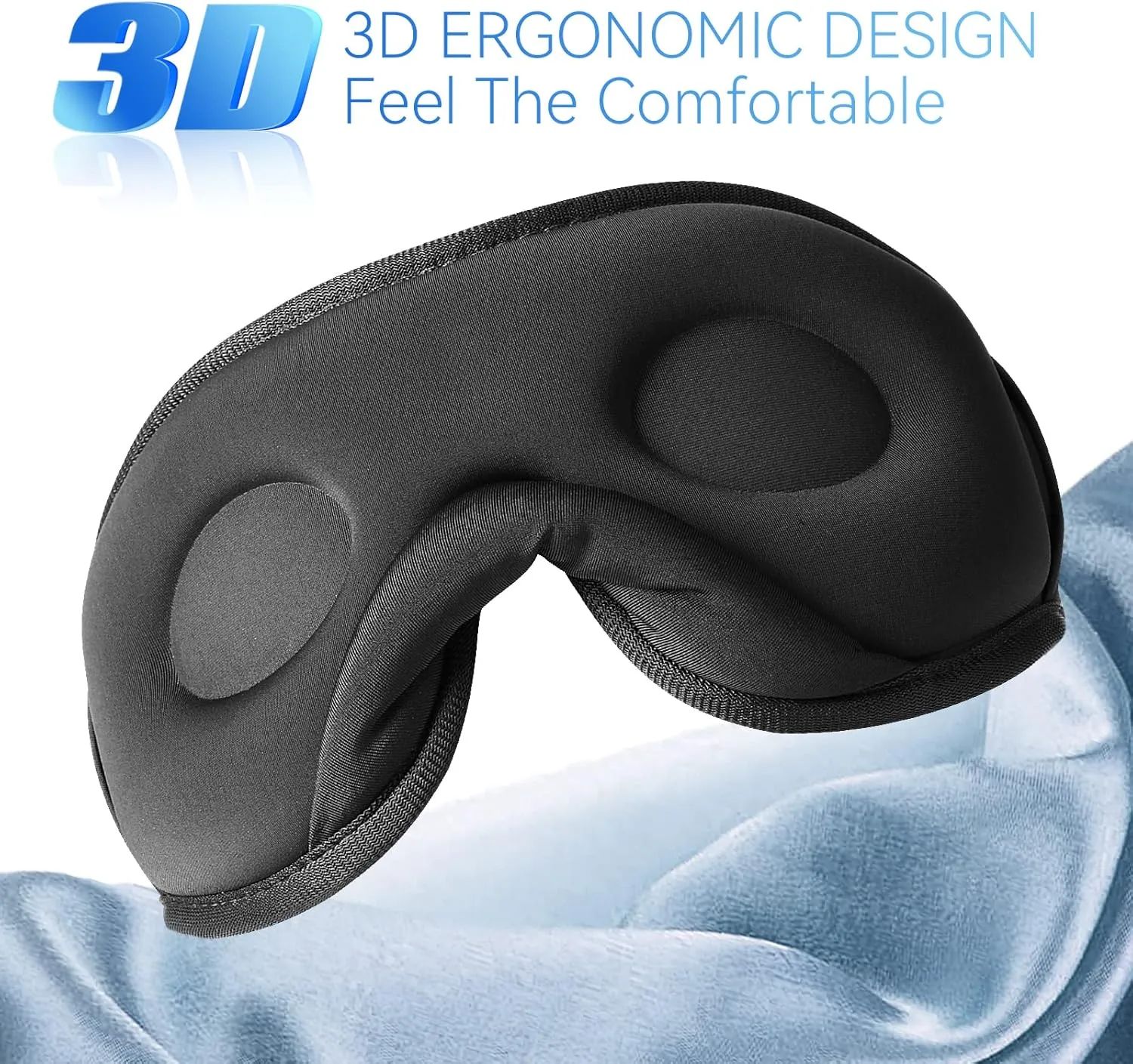 Sleep Headphones, 3D Sleep Mask, LIGHTIMETUNNEL Washable Sleeping Headphones with Ultra Thin Stereo Speakers Microphone Hands Free for Insomnia Travel Pink