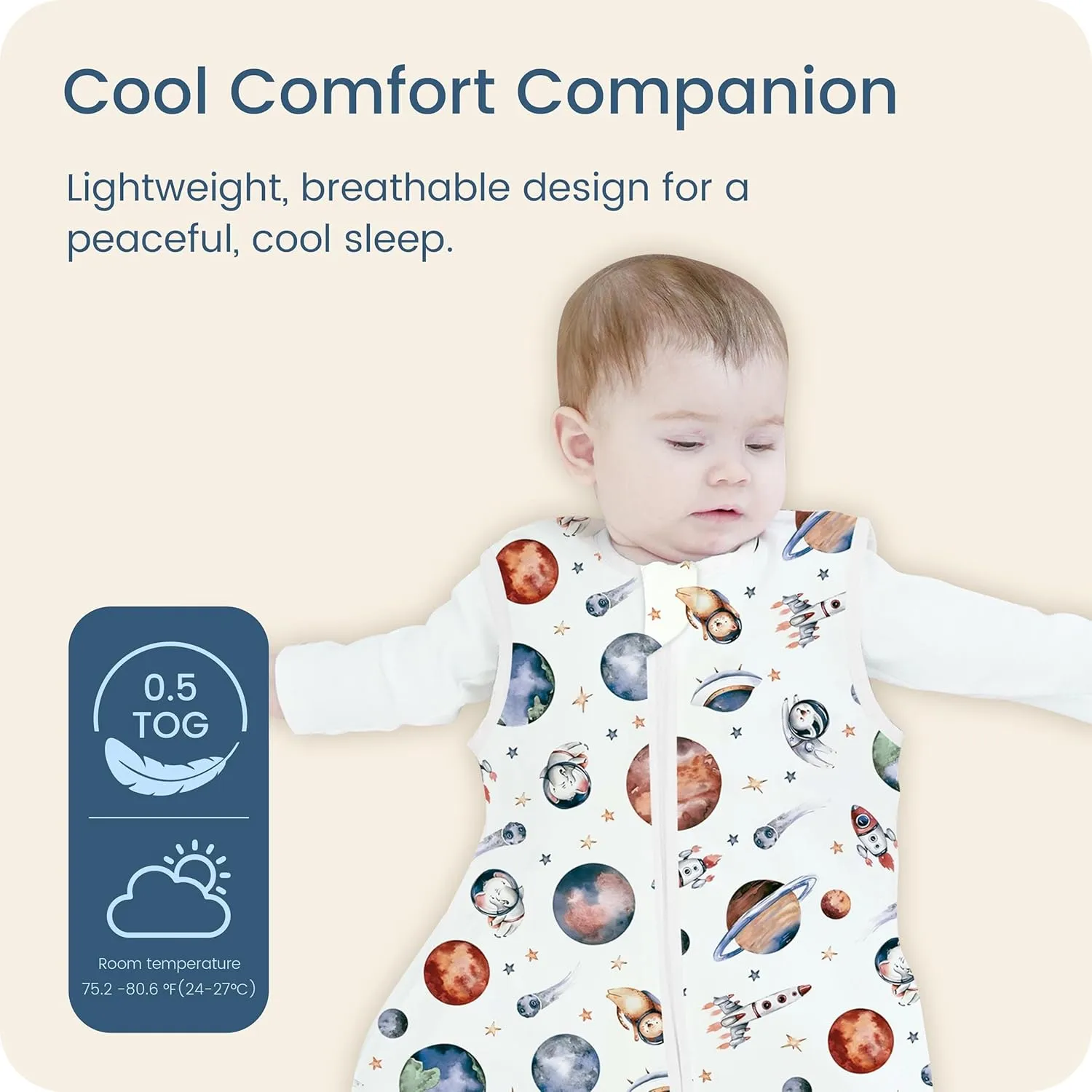 Sleep Sack 15-24 Months, Summer Light Wearable Blanket with 2-way Zippers, Ultra Soft Breathable Baby Sleeping Bag for 15-18-24 Months Baby, 2 Pack(Planet Explorers)