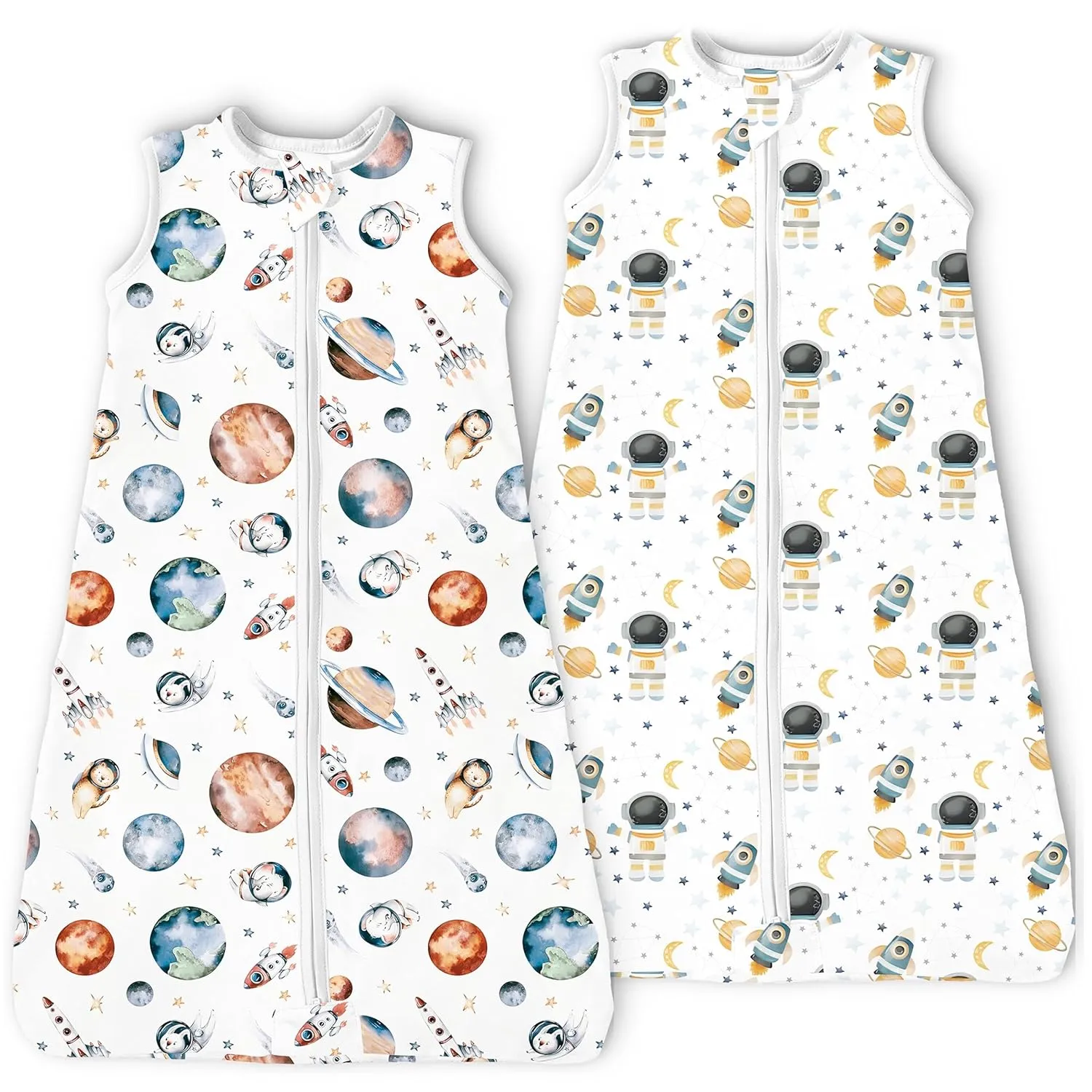 Sleep Sack 15-24 Months, Summer Light Wearable Blanket with 2-way Zippers, Ultra Soft Breathable Baby Sleeping Bag for 15-18-24 Months Baby, 2 Pack(Planet Explorers)