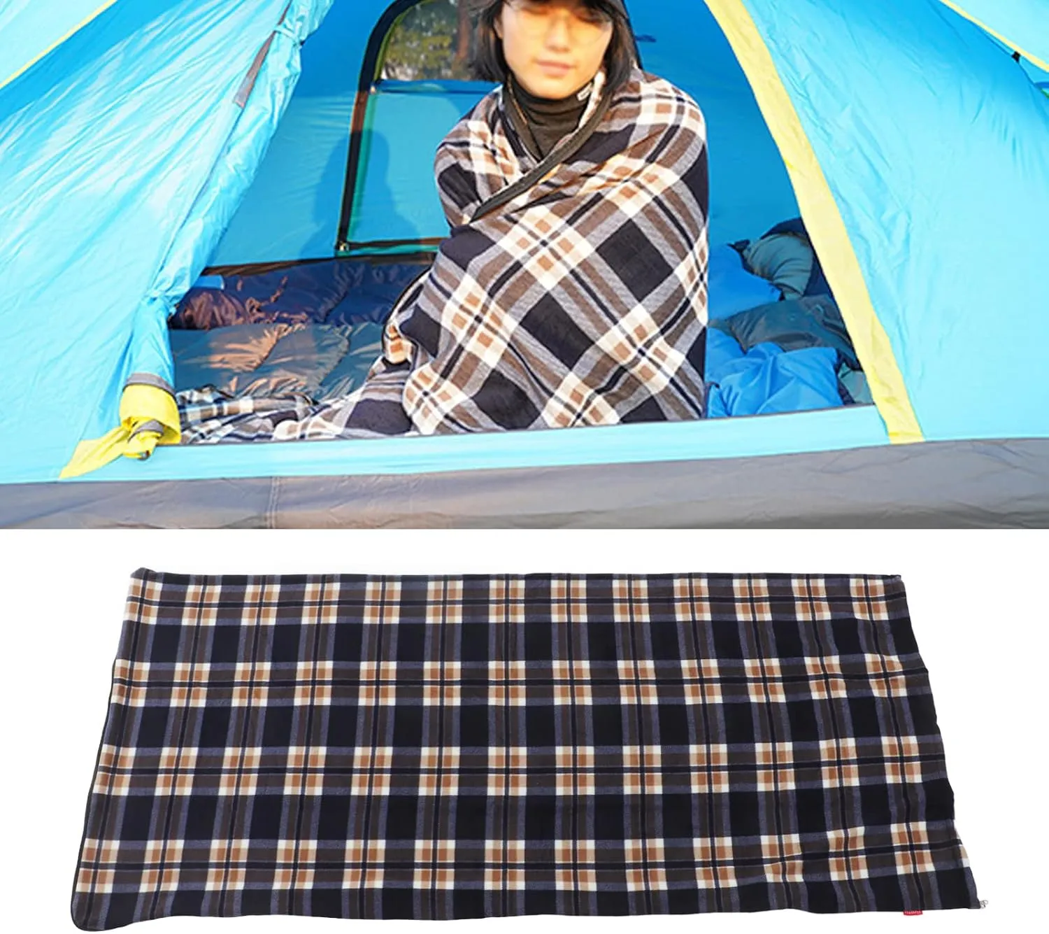 Sleeping Bag, Fleece Sleeping Bag Portable Travel Warm Sleeping Bag for Adults Outdoor Camping Hiking Climbing