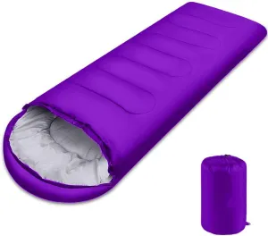 Sleeping Bag, Lightweight 3 Season Weather Sleep Bags for Kids Adults Girls Women, Microfiber Filled 5-20 Degree for Backpacking/Hiking/Camping/Mountaineering with Compression Sack