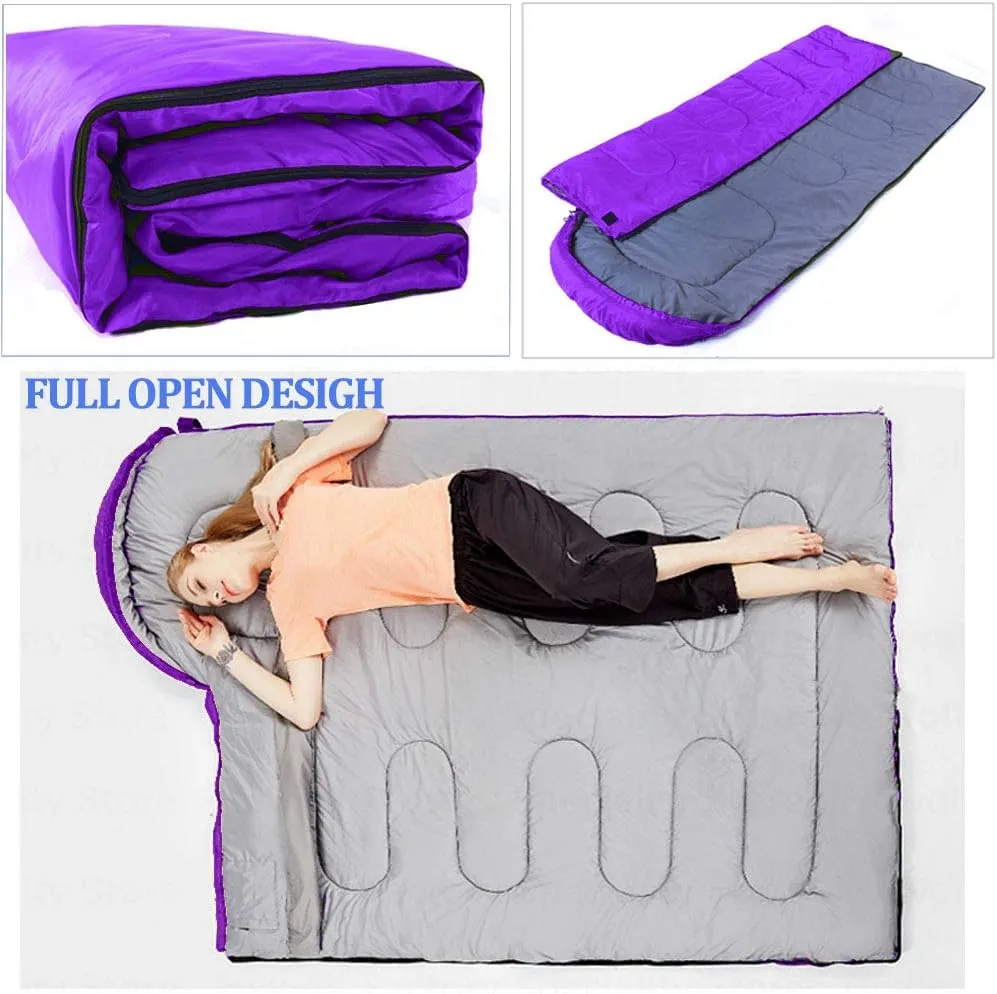 Sleeping Bag, Lightweight 3 Season Weather Sleep Bags for Kids Adults Girls Women, Microfiber Filled 5-20 Degree for Backpacking/Hiking/Camping/Mountaineering with Compression Sack
