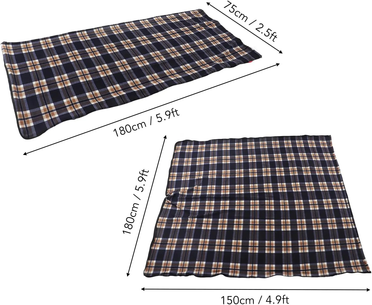 Sleeping Bag Liner Fleece Sleeping Bag Portable Thermal Sleeping Bag for Adults Outdoor Camping Hiking Climbing, 5.9x4.9ft