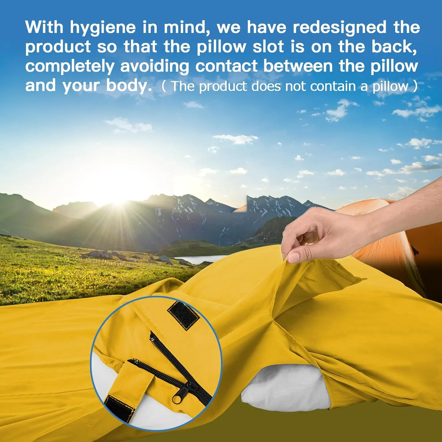 Sleeping Bag Liner, Sleep Sack Travel Sheets, Two-Way-Zipper Expose Feet Separately, Lightweight for Single, Backpacking,Hotels & Hostels, Camping, Travel, Business