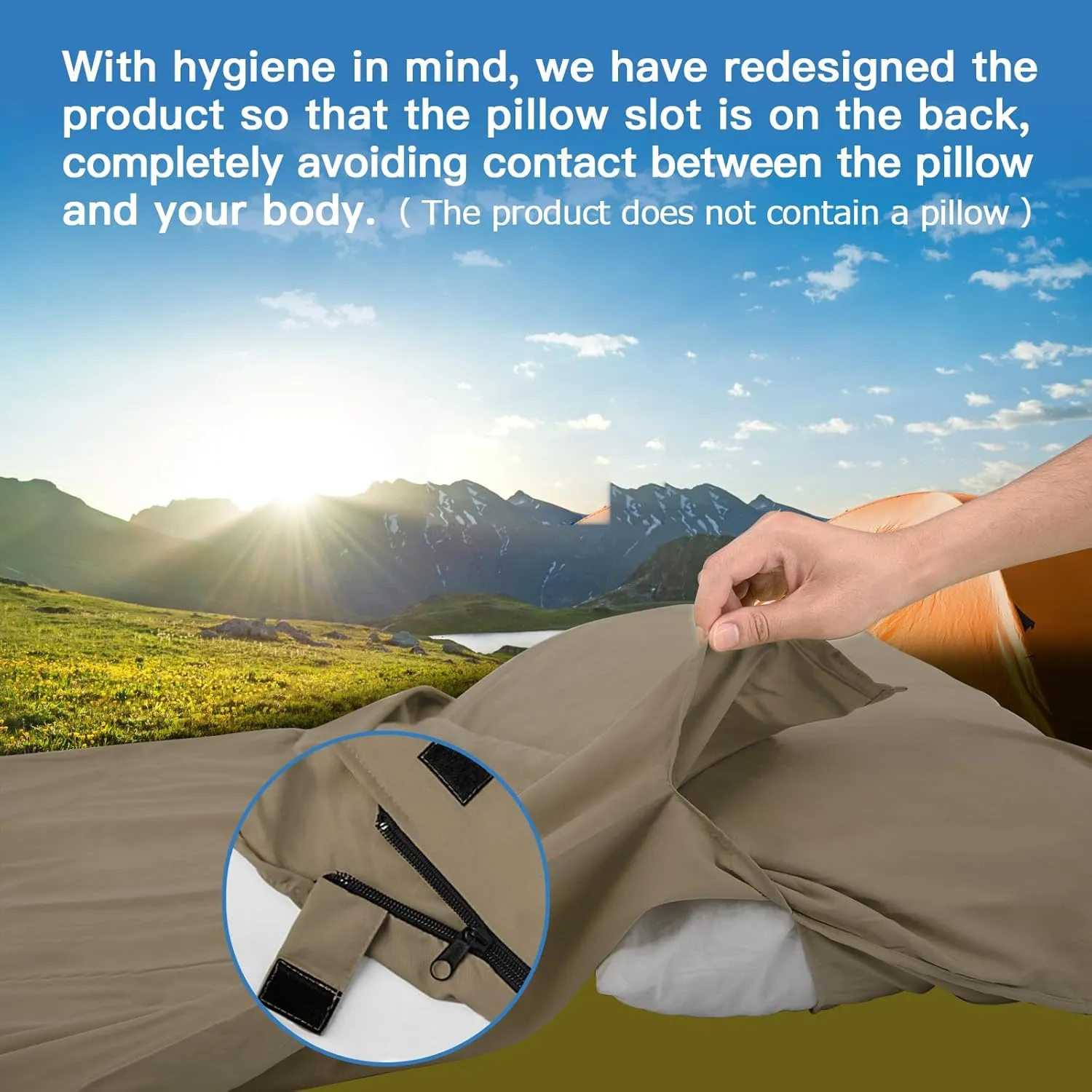 Sleeping Bag Liner, Travel Sheets & Adult Sleep Sack, Ultralight and Portable Summer Sleeping Bag - Ideal for Backpacking, Hotels and Hostels, Business Trips, Camping