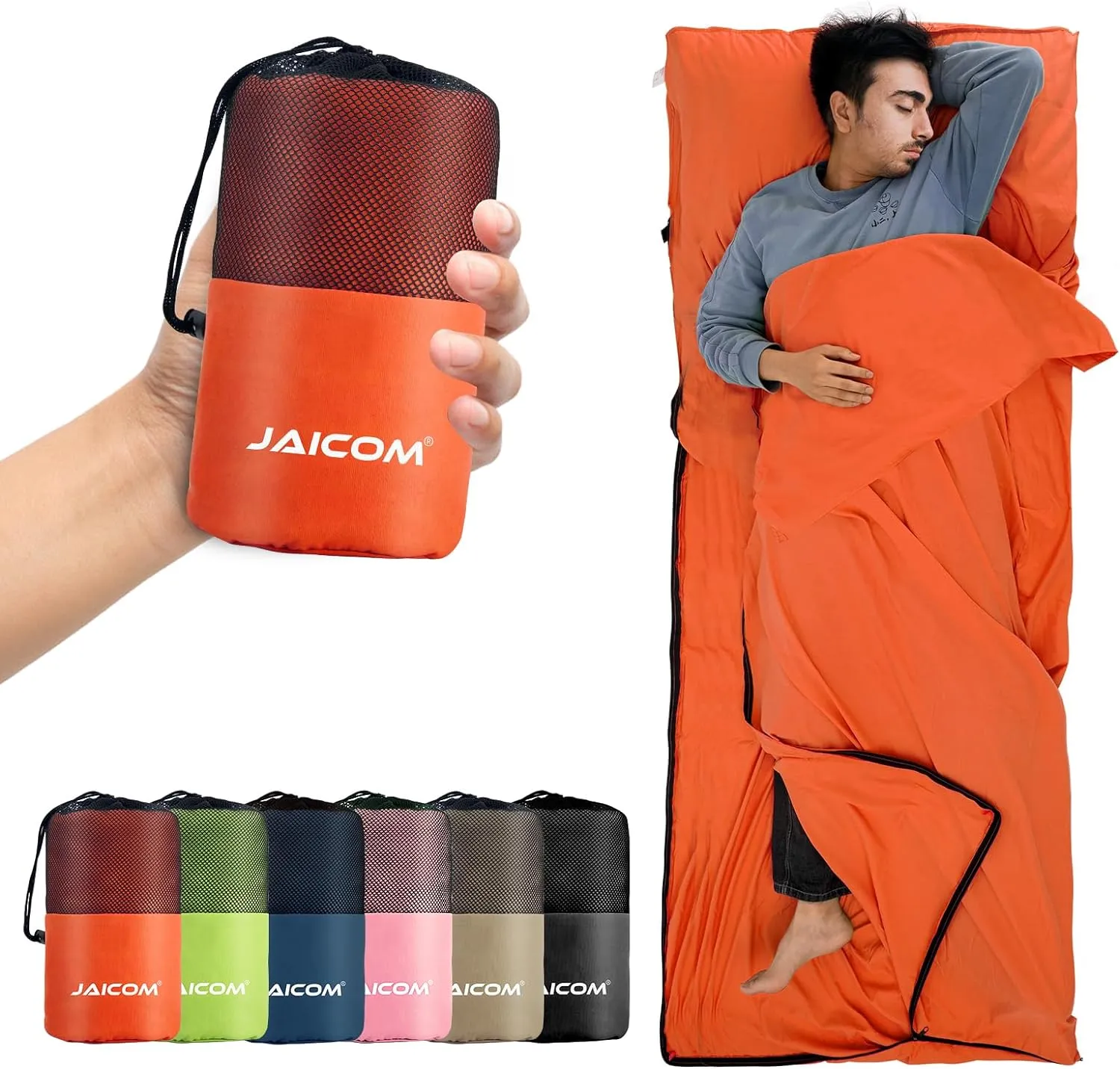 Sleeping Bag Liner, Travel Sheets & Adult Sleep Sack, Ultralight and Portable Summer Sleeping Bag - Ideal for Backpacking, Hotels and Hostels, Business Trips, Camping