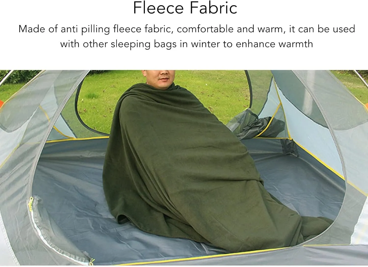 Sleeping Bag, Portable Fleece Sleeping Bag for Warm and Cozy Outdoor Adventures