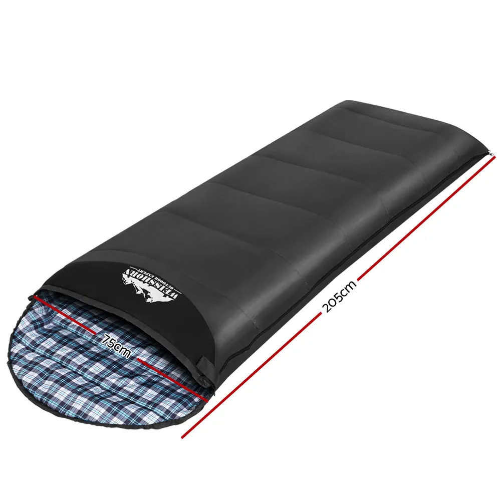 Sleeping Bag Single Thermal Camping Hiking Tent Grey 0&Deg;C