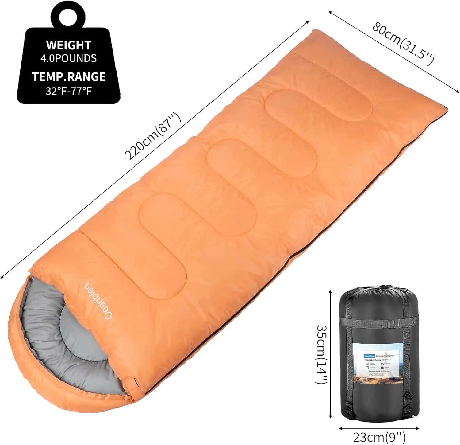 Sleeping Bags for Adults & Kids (Girls or Boys) - Use for Backpacking, Hiking and Camping - Suitable for Warm & Cold Weather - Lightweight, Portable, Waterproof