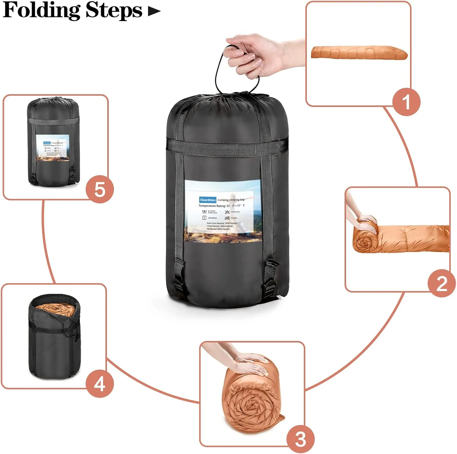 Sleeping Bags for Adults & Kids (Girls or Boys) - Use for Backpacking, Hiking and Camping - Suitable for Warm & Cold Weather - Lightweight, Portable, Waterproof