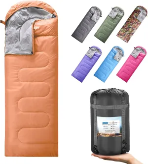 Sleeping Bags for Adults & Kids (Girls or Boys) - Use for Backpacking, Hiking and Camping - Suitable for Warm & Cold Weather - Lightweight, Portable, Waterproof