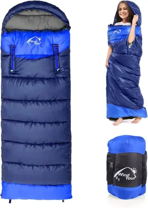 Sleeping Bags for Adults Backpacking Lightweight Waterproof- Cold Weather Sleeping Bag for Girls Boys Mens for Warm Camping Hiking Outdoor Travel Hunting, Fits 23°F to 68°F