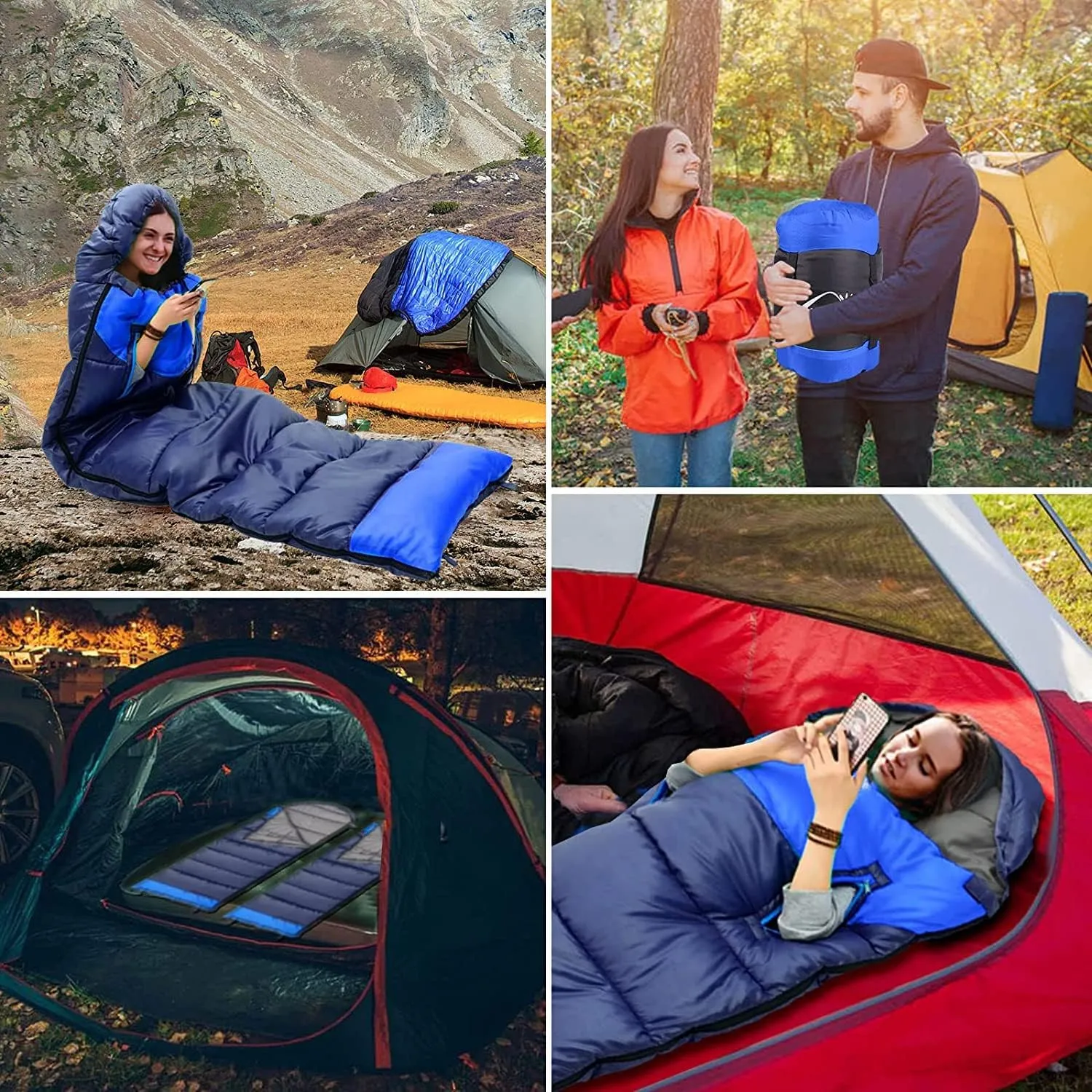 Sleeping Bags for Adults Backpacking Lightweight Waterproof- Cold Weather Sleeping Bag for Girls Boys Mens for Warm Camping Hiking Outdoor Travel Hunting, Fits 23°F to 68°F