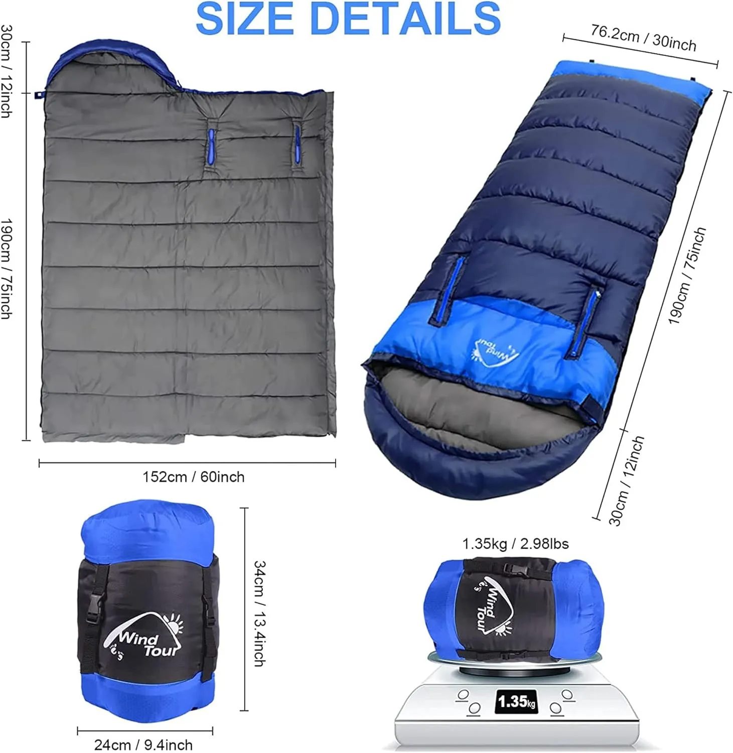 Sleeping Bags for Adults Backpacking Lightweight Waterproof- Cold Weather Sleeping Bag for Girls Boys Mens for Warm Camping Hiking Outdoor Travel Hunting, Fits 23°F to 68°F