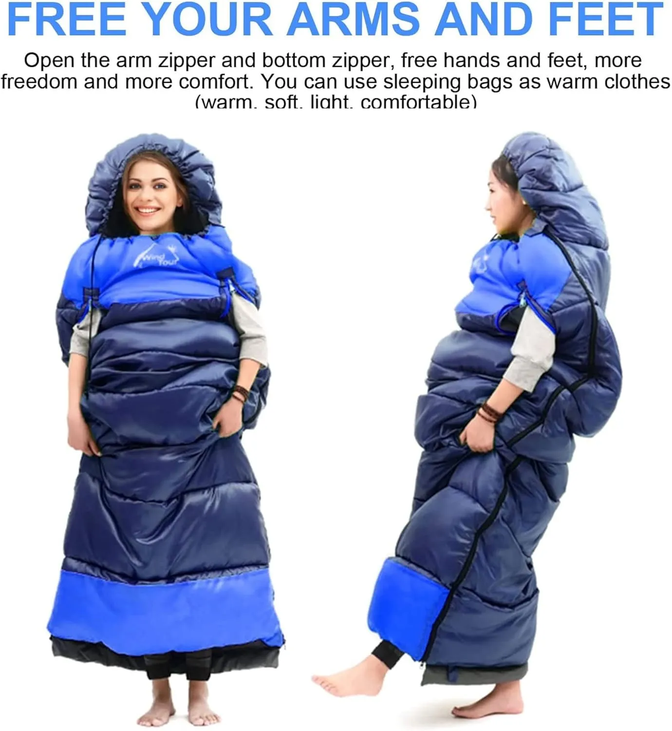 Sleeping Bags for Adults Backpacking Lightweight Waterproof- Cold Weather Sleeping Bag for Girls Boys Mens for Warm Camping Hiking Outdoor Travel Hunting, Fits 23°F to 68°F