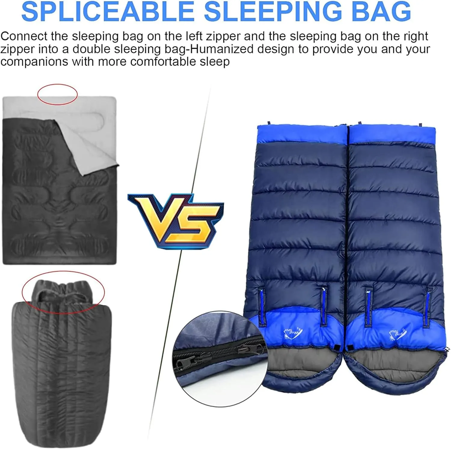 Sleeping Bags for Adults Backpacking Lightweight Waterproof- Cold Weather Sleeping Bag for Girls Boys Mens for Warm Camping Hiking Outdoor Travel Hunting, Fits 23°F to 68°F