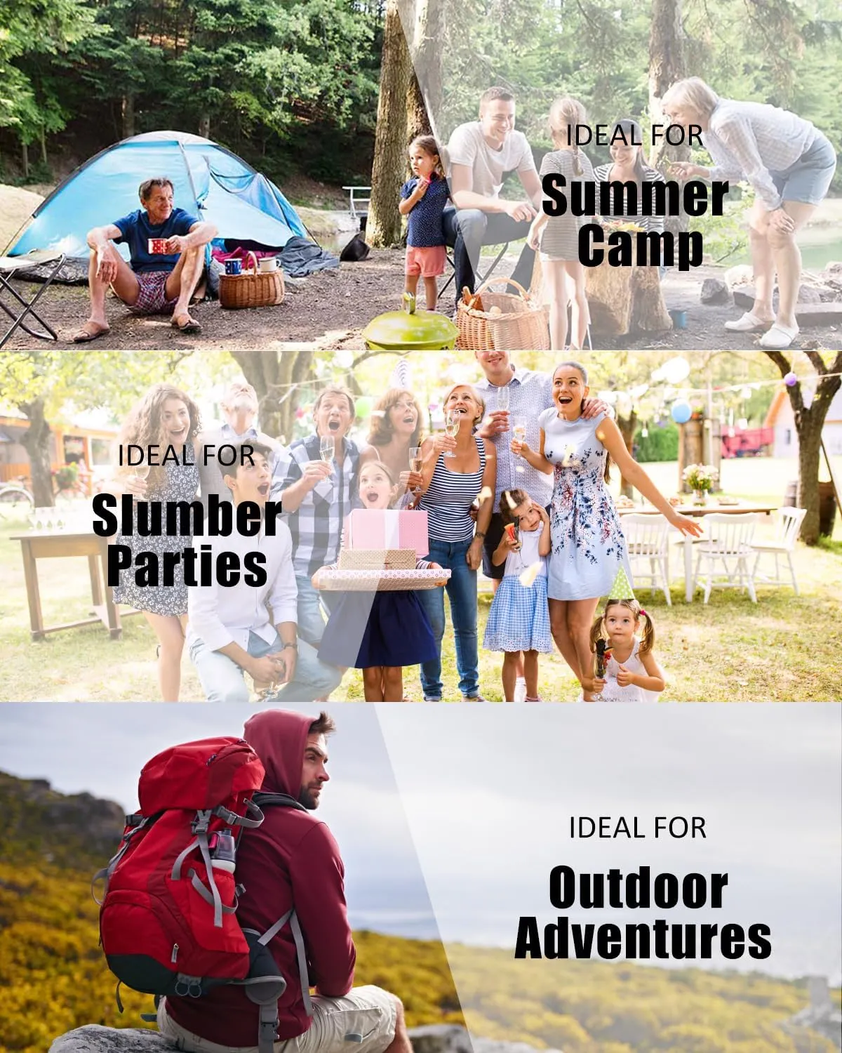 Sleeping Bags for Adults Backpacking Lightweight Waterproof- Cold Weather Sleeping Bag for Girls Boys Mens for Warm Camping Hiking Outdoor Travel Hunting with Compression Bags