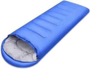 Sleeping Bags Portable Envelope Sleeping Bag Outdoor Adult Waterproof Travel Hiking Ultralight Sleeping Bag with Cap Camping Equipment (Blue)