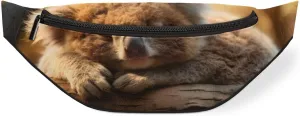 Sleeping Koala Fanny Pack for Women Men Waist Pack Crossbody Bag with Adjustable Belt for Travel Hiking Running Cycling Festivals